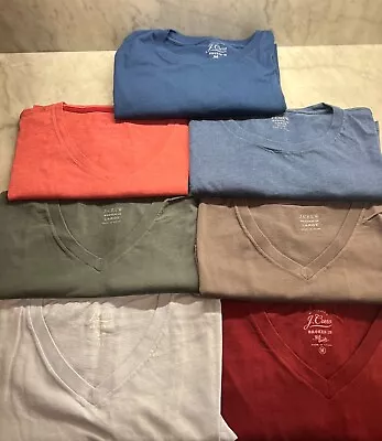 J. Crew Mens T-Shirt BUNDLE - 7 Pack - Size Large - Mostly V-Necks • $13.50