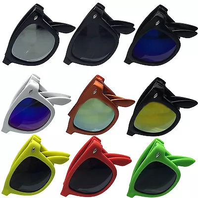 Folding Sunglasses Classic New Retro Vintage Men Women Compact Frame Lens • $10.99