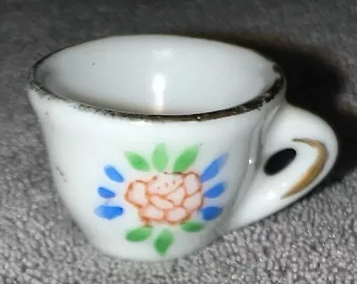 Vintage Miniature Porcelain Tea Cup 1/2 Inch Tall X 3/4  Wide - FREE SHIPPING • $12.89