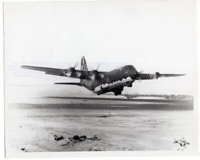 1966 USAF Lockheed C-130 Hercules Lands Dirt Strip Near Tay Ninh Vietnam Photo • $33.99