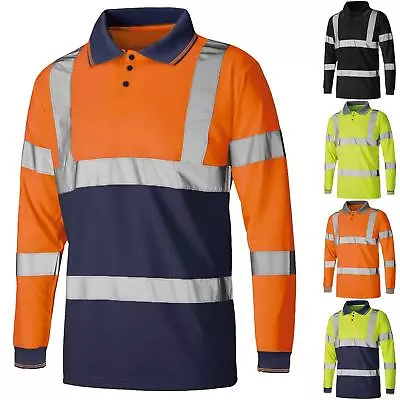 £15.99 • Buy Hi Viz Polo Visibility T-shirt Reflective Security Tape High Vis Safety Work Top