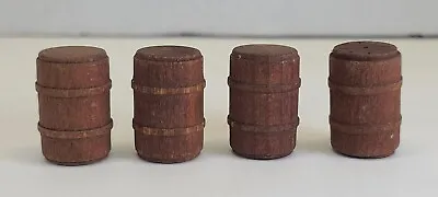 4 Vintage Wood Wooden Wine Rum Barrel Drum Keg Doll House Dollhouse Miniature 1  • $15