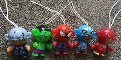 Marvel Plastic Hanging Kinderegg Toys Bundle X5 Used • £1