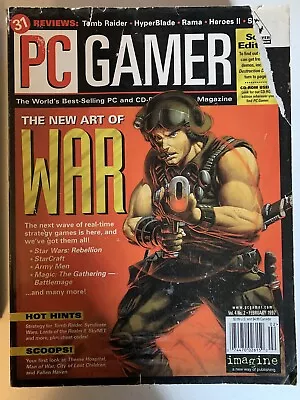 Vintage PC Gamer Magazine Vol 4 No 2 February  1997 The New Art Of War NO CD • $11