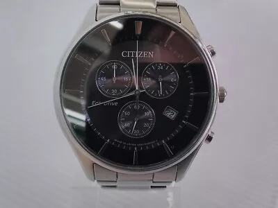 CITIZEN Eco Drive H500-S107300 Chronograph Analog Solar Black Watch Made Japan • $129.99