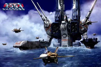 Macross Poster SDF-1 In The Ocean 18inx12in Free Shipping • $9.95