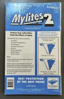 $24.99 • Buy 50 E Gerber Mylites 2 Mylar Comic Bags Standard Size 7-1/4  X 10-1/2  725M2