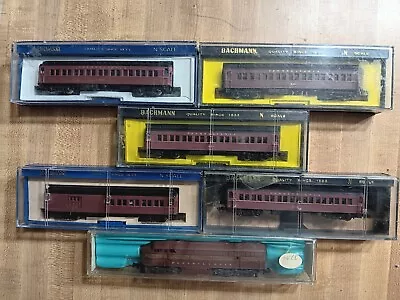 Bachmann N Scale  Pennsylvania Combine + 4 Passenger Cars + Atlas Engine • $189