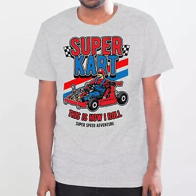 Super Kart Mario Gamer Nintendo Fathers Day Gift Mens Tshirts • £16.99