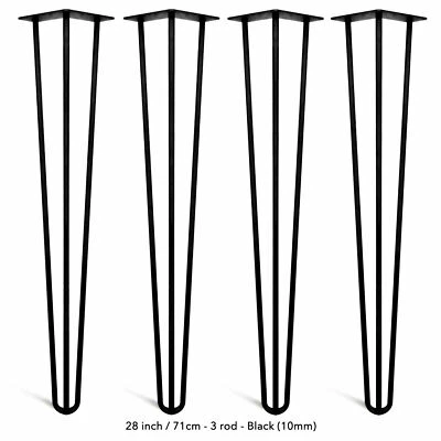 £39.99 • Buy 4pcs Set Hairpin Legs Furniture Table Chair Bench Desk Legs  Pin  Rods 4''-34''