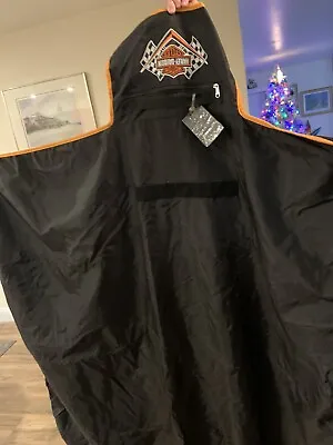 Harley Davidson Motorcycle Black Roll Up Blanket Tarp Fleece Lined  54 X 53 • $10.90