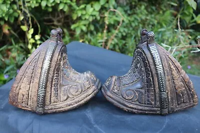 Post Columbian Conquistador Inca’s Wooden Stirrups Silver Encrusted • $1500