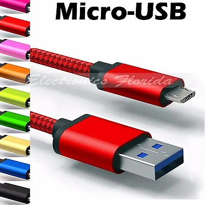 ✔ Micro USB Nylon Braided Rope Data Sync Charger Charging Cable Cord LOT • $6