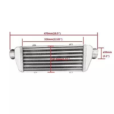 18.5 X5.5 X2  FMIC UNIVERSAL ALUMINUM TURBO INTERCOOLER 2.25  IN/OUTLET Pipe • $66