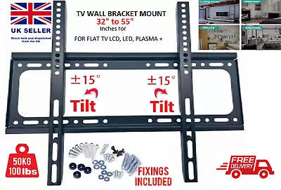 TV Wall Bracket Mount SLIM For 32 37 40 42 46 48 50 55 Inch LCD LED PLASMA • £7.89