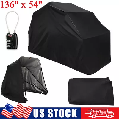 Heavy Duty Motorcycle Shelter Shed Cover Storage Garage Tent W/ Lock & Carry Bag • $209.98