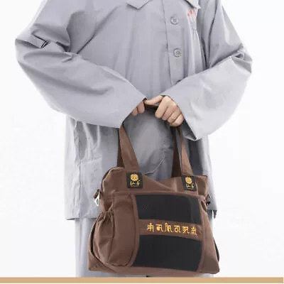 Embroidery Canvas Bag Shoulder Bag Shaolin Monk Buddhist Kung Fu Handbag Vintage • $28.01