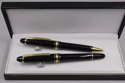  Meisterstuck 145 Roller Ball  Luxury Pen MB Monte Black Resin Gold And SilverBl • $44.49