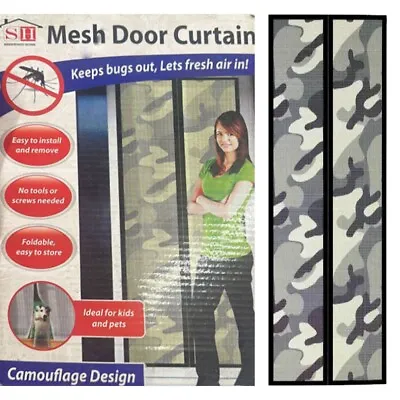 Mesh Magnetic Door Curtain Hands Free Black Fly Insect Mosquito Bug Door Screen • £6.99