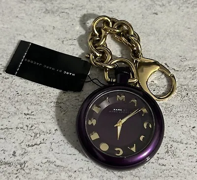 MARC JACOBS Purple Pocket KEY CHAIN LOGO DIAL WATCH-MBM7502 • $88