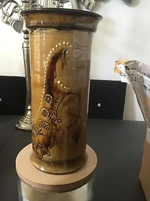 Tall Flower Vase Leonard Stockley Weymouth Studio Pottery Dragon 24cm • £12.99