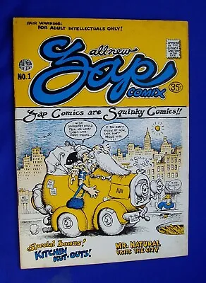 Zap Comix 1 . Underground. 35c Cover Robert Crumb 3rdprint  1969 FN . • £27.50