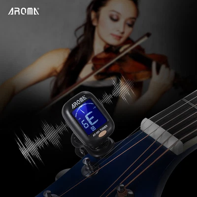 $10.79 • Buy AROMA Mini Clip-on Digital Tuner Foldable For Guitar Bass Violin Ukulele F0V8