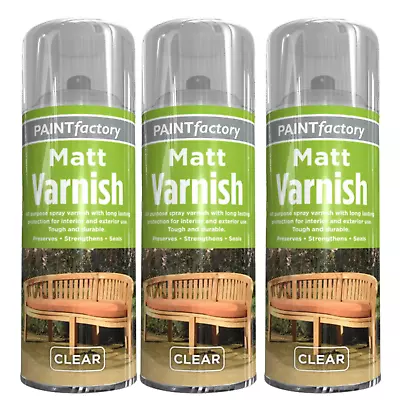 All Purpose Clear Matt Varnish Spray Exterior Interior Waterproof 250ml. • £5.29