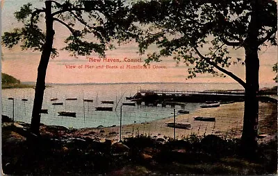 Postcard CT New Haven Connecticut; Mansfield's Grove; View Of Pier And Boats Br • $6.75