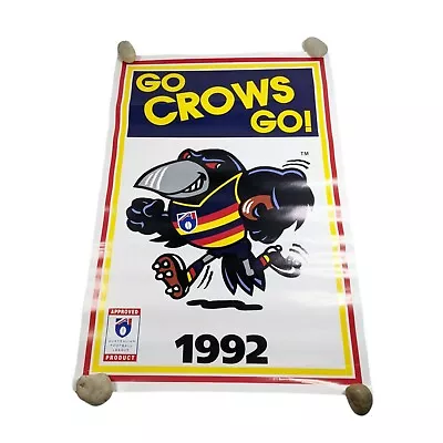 Adelaide Crows 1992 Vintage AFL Go Crows Footy Poster 50x35cm RARE HTF • $26.06