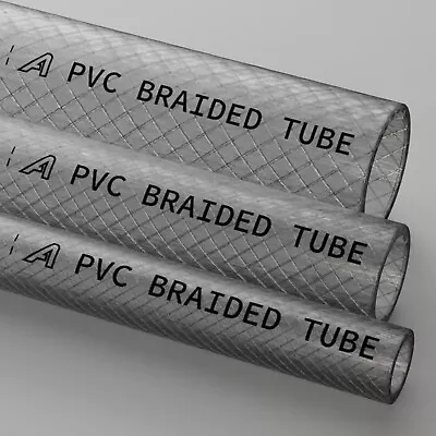 £6.39 • Buy Clear PVC Braided Hose Food Grade Fuel Oil Water Gases Air Reinfoeced Pipe Tube