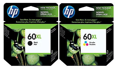 GENUINE NEW HP 60XL (CC641WN/CC644WN) Ink Cartridge 2-Pack • $32.99