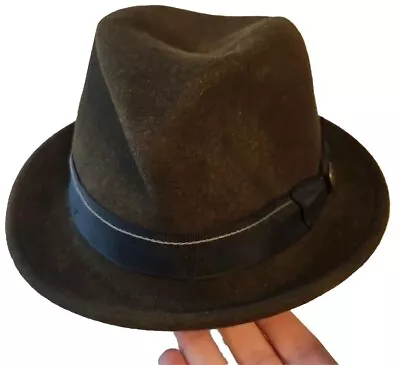 GOORIN BROS FEDORA Hat Dean The Butcher Brown/Olive Brown 100% Wool XL Vintage • $49.99