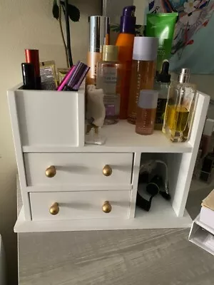 Makeup Organizer For Vanity Large Capacity Desk Large Artic White • $20