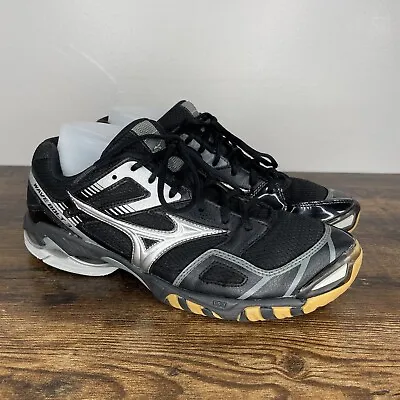 Mizuno Womens Wave Bolt 3 Black Gray Volleyball Shoes Sneakers Size 11 • $36.95