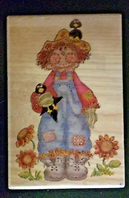 Stamp Affair Scarecrow Rubber Stamp~USED~Sunflowers~Crows~Garden~1995~#F1093 • $9.95