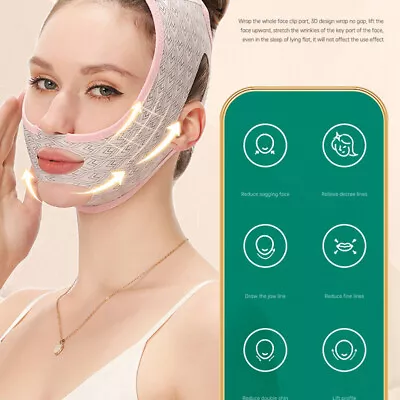 Facial Slimming Strap V Line Mask Face Lifting Band Double Chin Reducing Bel ❤TH • $7.51