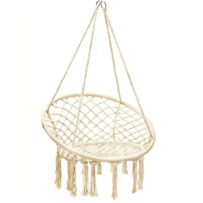 £29.99 • Buy Costway Hanging Hammock Chair Macrame Swing Handwoven Cotton Backrest Garden