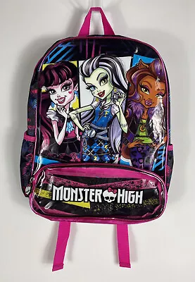 Monster High 2015 Black Pink 15’ Backpack • $17.95
