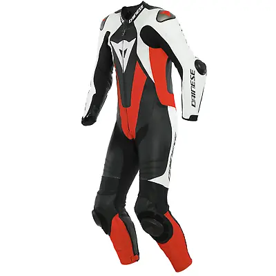 Dainese Laguna Seca 5 Leather Motorcycle Suit Black White Flo Red • $1261.99