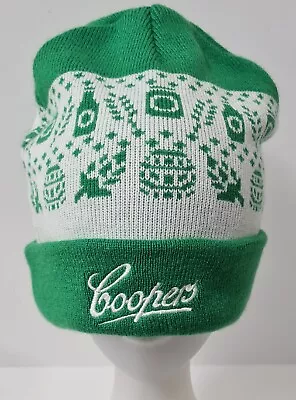 Coopers Sparkling Ale Beer Beanie Green & White One Size Acrylic Pre-Owned VGC • $21.21