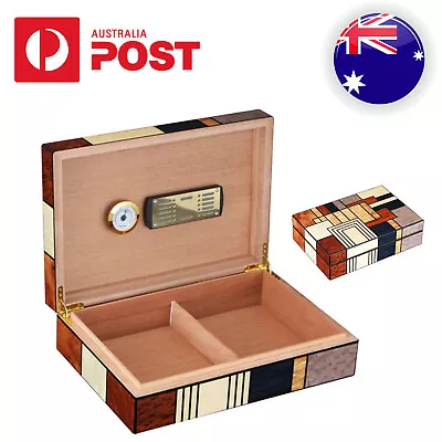 50CT Large Cedar Cigar Humidor Case Box Vintage Storage W/ Hygrometer Humidifier • $259.99