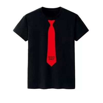 Tie Print Punk Rock Band DJ Short Sleeve T Shirt Fashion Green Day Short Sleeve • $12.99
