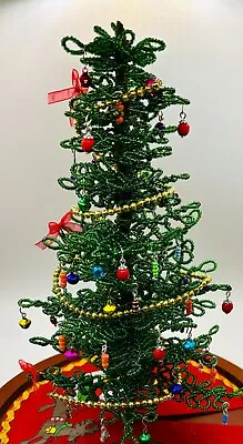 Mercury Glass Westrim Beaded Mini Christmas Tree Garland Fairy Dollhouse • $6