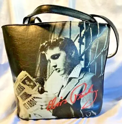 ELVIS PRESLEY Handbag/Purse 50s Faux Leather  10  X 10  X 4  Zipper /Signature • $28.62