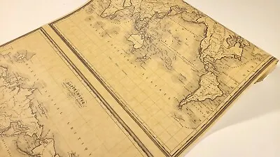 Old World Map Parchment Wallpaper Vintage Collins & Aikman Six Double Rolls • $259.99