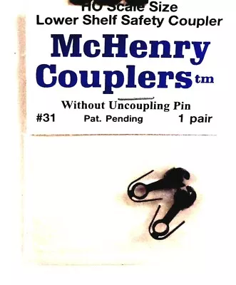 HO Scale McHenry 31 Knuckle Spring AAR Lower Shelf Coupler W/o Pin 1 Pr • $3