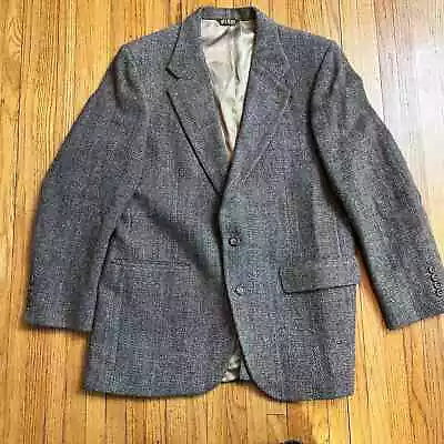 Vintage Blazer Bill Blass Mens 38 ? 2 Button Wool Tweed Sport Suit Coat Gray • $49.99