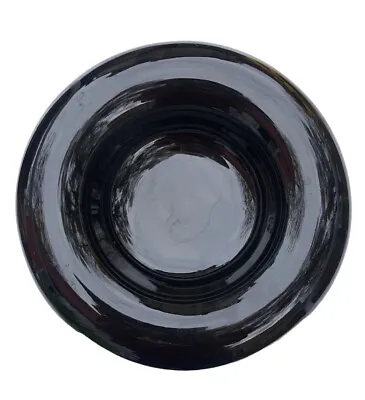 Midcentury Modern Haeger Black Ceramic Ashtray Candy Dish 5136 READ Round 7 In • $17.99