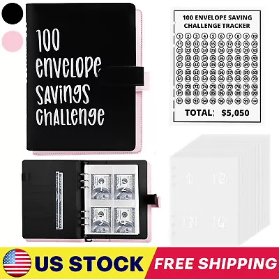 100 Envelope Challenge Budget Planner $5050 Money Saving Cash Challenge Book • $11.69